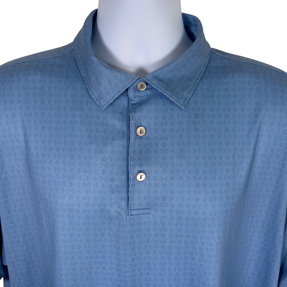 Peter Millar Mens Polo Shirt Sz XL Blue Golf Performance Summer Comfort Richland